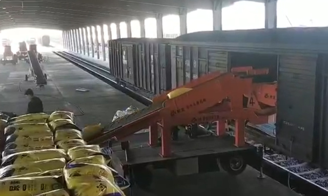 Mobile loading conveyor working picture