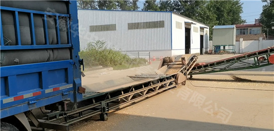 working image of bulk grain unloading belt conveyor